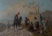 unknow artist Encampment of horse keepers oil painting on canvas